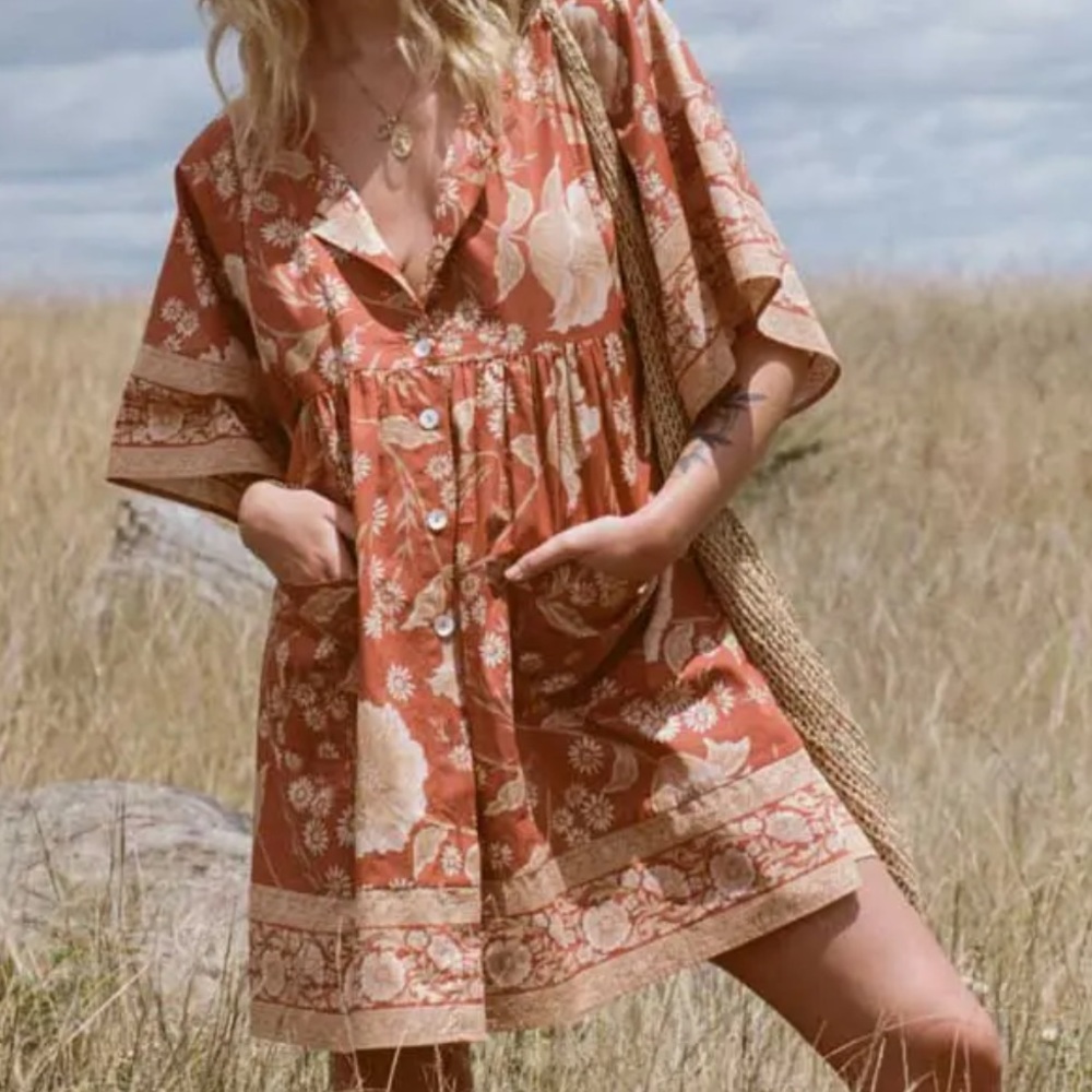 Spell & the Gypsy Sloan Smock Mini Dress xs